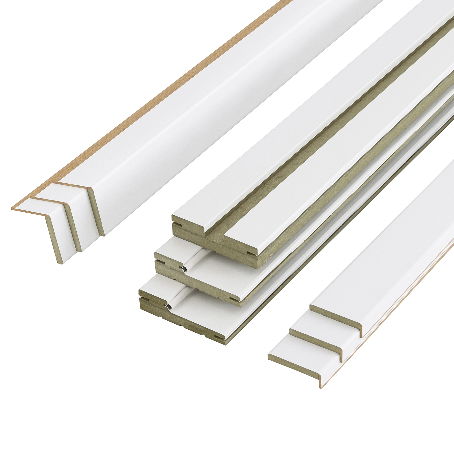Kit Batente e Guarnição Regulável de 12 a 17cm para Porta Camarão Madeira Eucalipto Branco 2,20x1,10m Moldurama