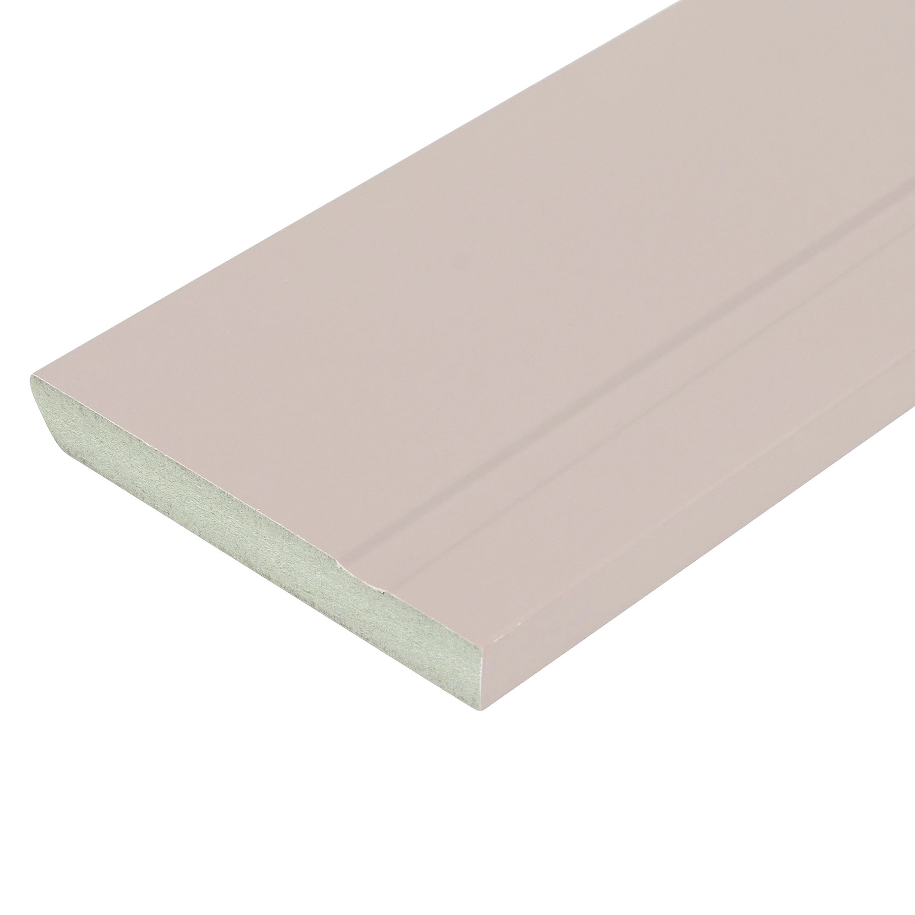 Rodapé MDF Revestido Frisado Capuccino 240x10cm Moldurama
