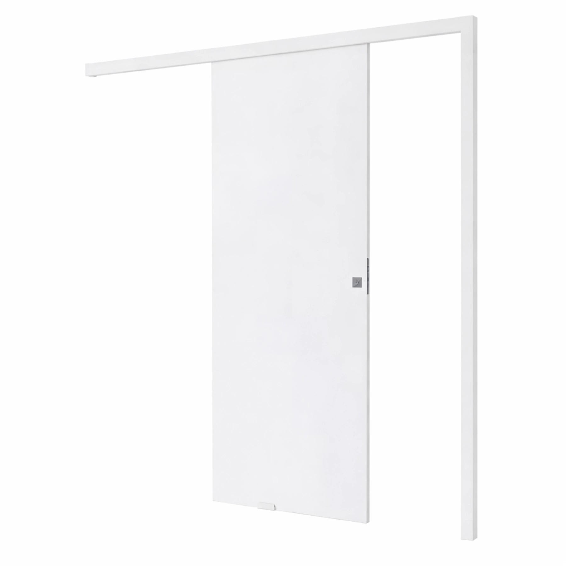 Porta Madeira de Correr Direito|Esquerdo Branco 210x72cm Colméia Lisa Moldurama
