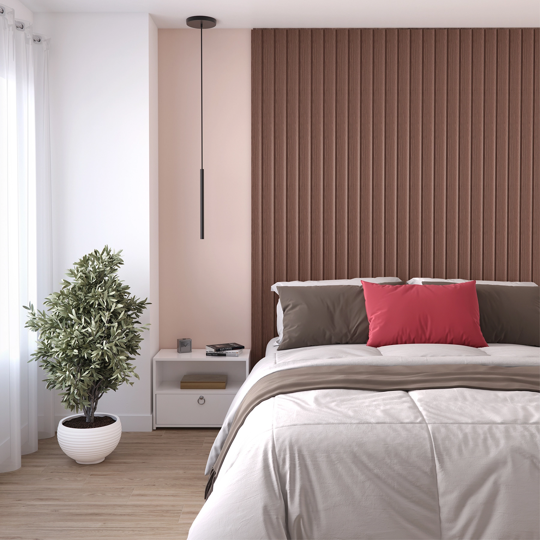 Painel Ripado de Madeira MDF 1,2mm Louro Freijó 4,5x270cm Premium Moldurama 5 Peças