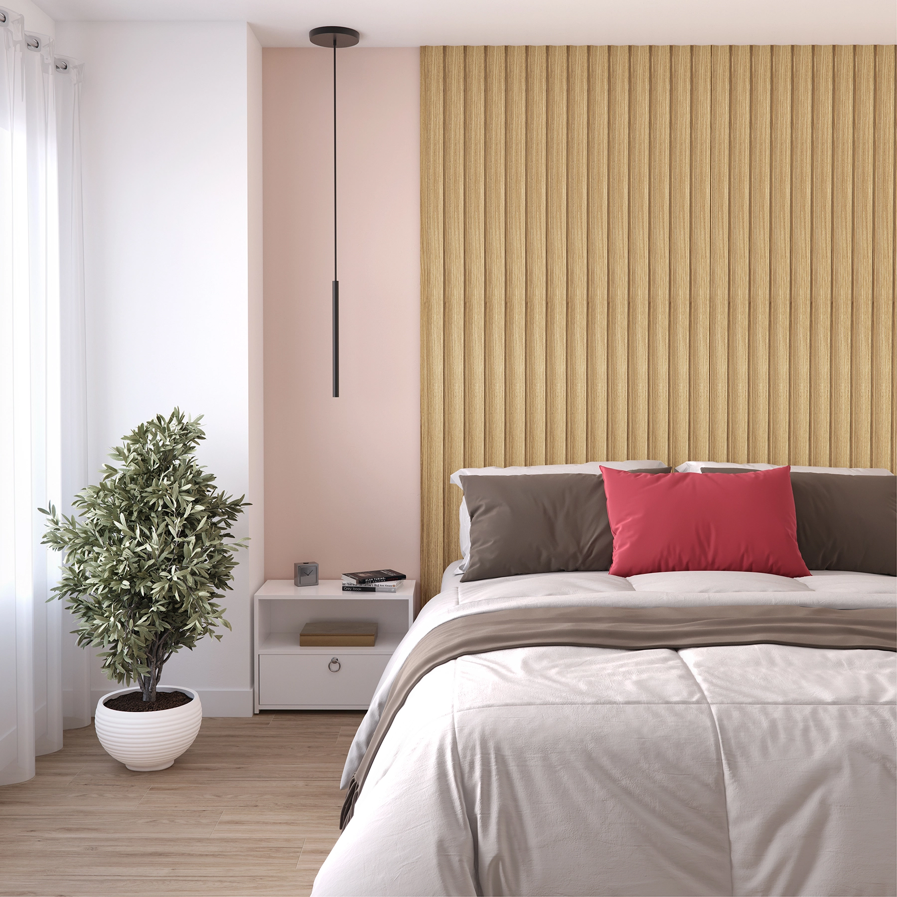 Painel Ripado de Madeira MDF 1,2mm Italy Oak 4,5x270cm Premium Moldurama 5 Peças