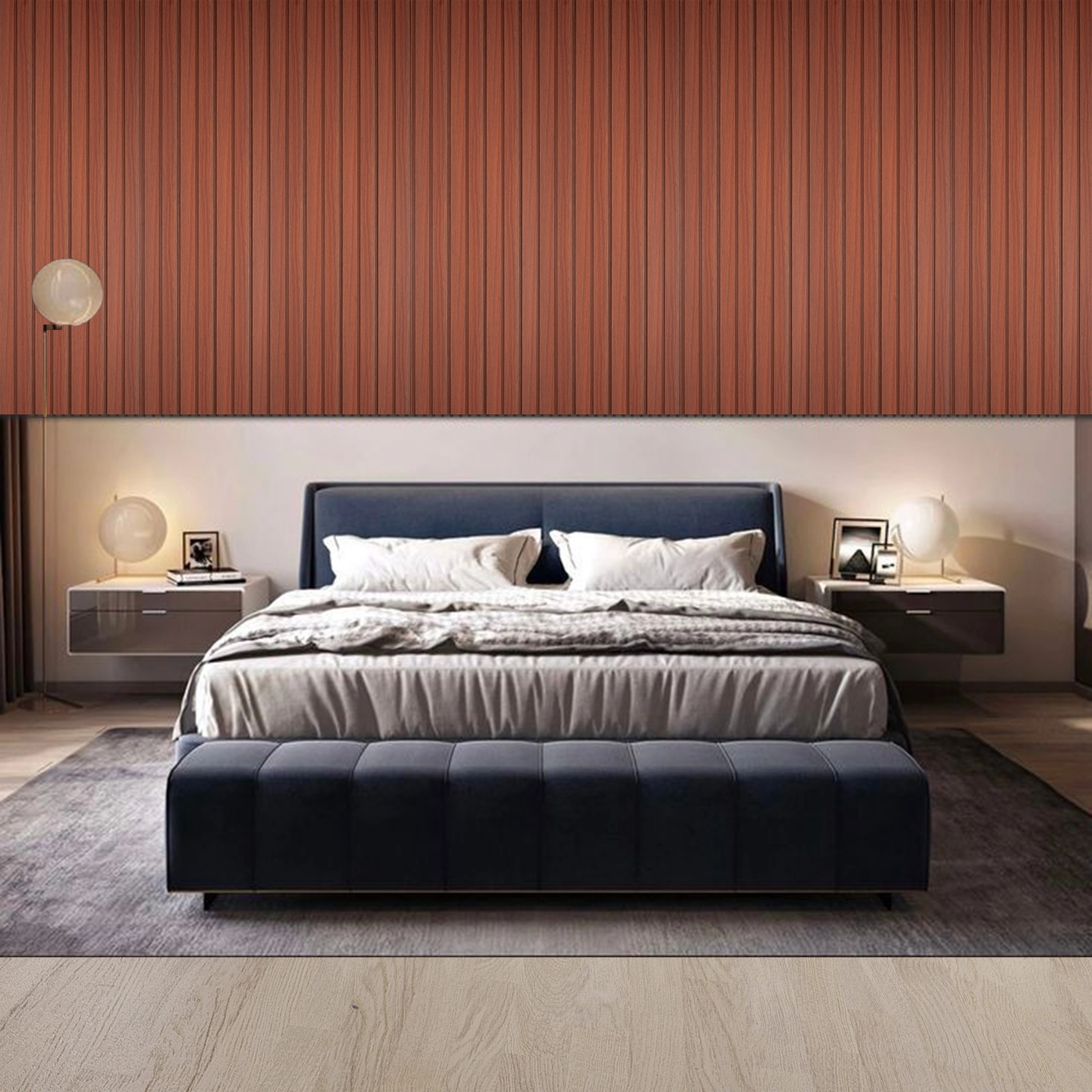 Painel Ripado de Poliestireno 12mm Milano Teak 12,2x270cm 1302 MontBlanc Moldurama