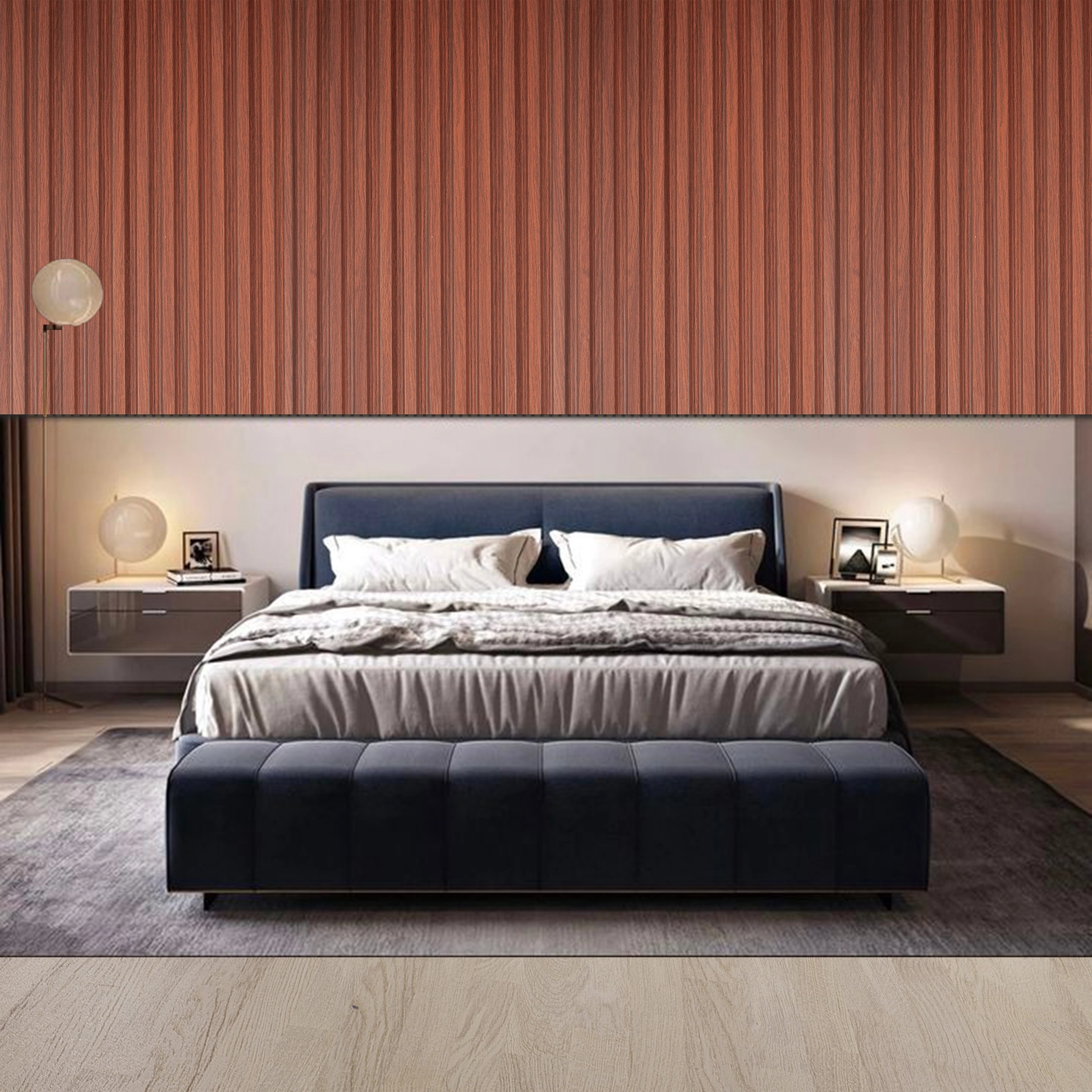 Painel Ripado de Poliestireno 12mm Milano Teak 12,2x270cm 1316 MontBlanc Moldurama