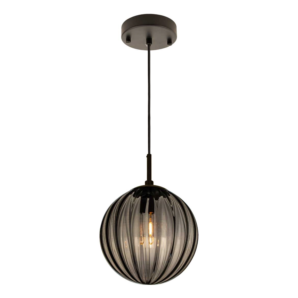 Pendente Tati Globo Vidro Smoky 25cm Starlux Zr062 + Led E14 220v St1955