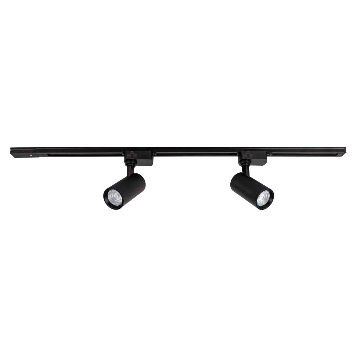 Kit 01 Trilho Eletrificado 1m + 2 Spots Preto 12w Branco Frio St1924