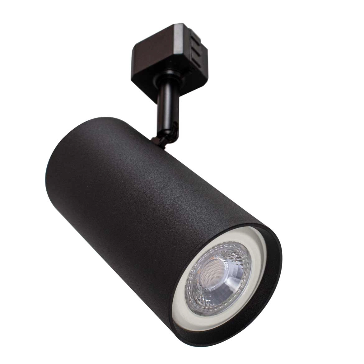 Spot Alumínio P/ Trilho Eletrificado Preto + Led Par20 Branco Frio St2298
