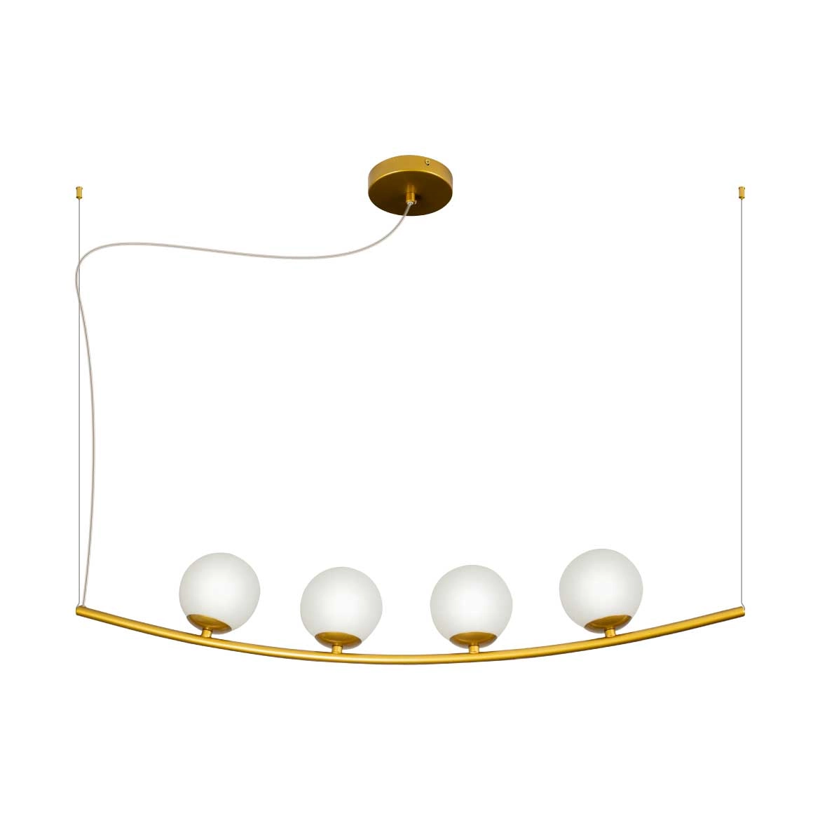 Pendente Oscar Dourado Fosco Hp002 Bella + 4x Led G9 Branco Frio St2425