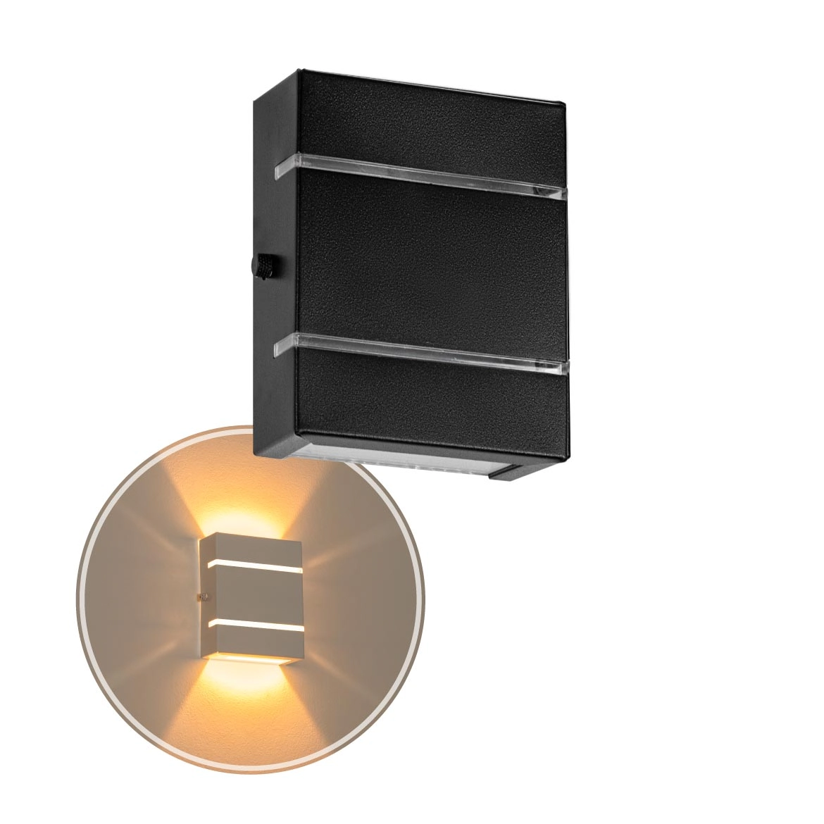Arandela Slim Interna / Externa Preto Alumínio 2 Frisos Moderna St2527