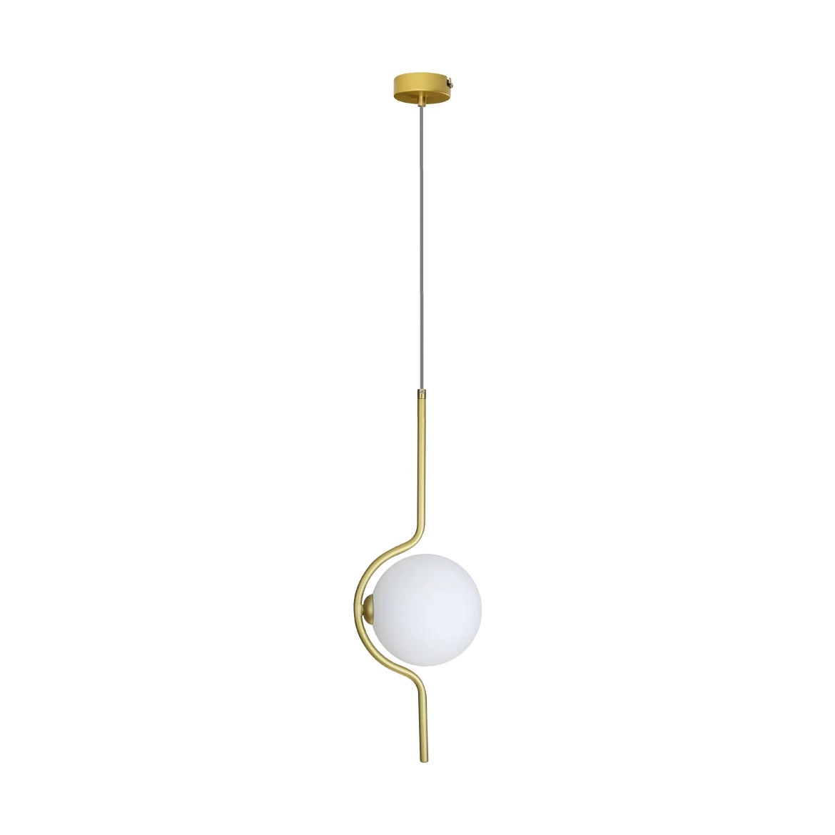 Pendente Malu Ouro Globo Vidro Branco Zr127-wgd Starlux + Led G9 St2615