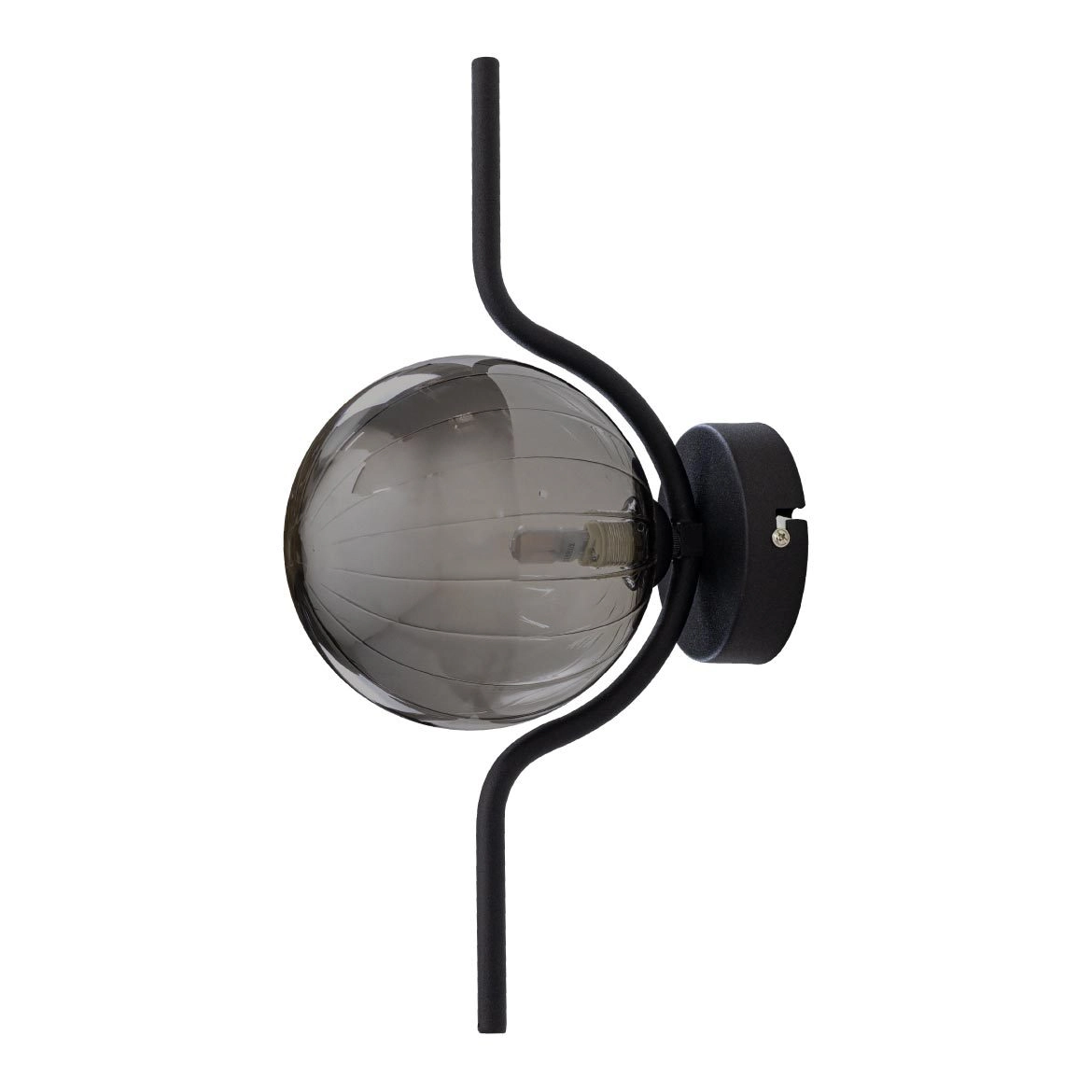 Arandela Malu Preto Fosco Zr129 + Led G9 Bq Globo Vidro Starlux St2597