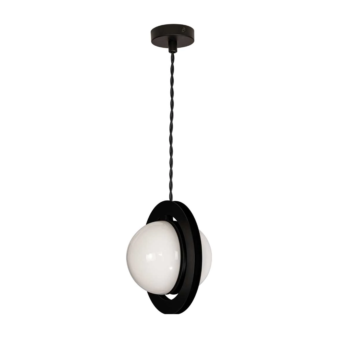 Pendente Artemis Preto Fosco Globo Vidro Vl011 Starlux + 2x G9 Bf St2519