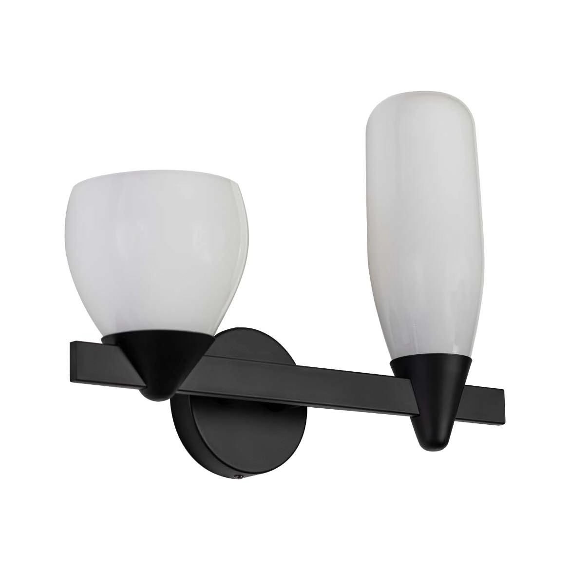 Arandela Akemi Preto Starlux Vl017 2 Cúpulas Vidro + Led 2x G9 Bq St2534