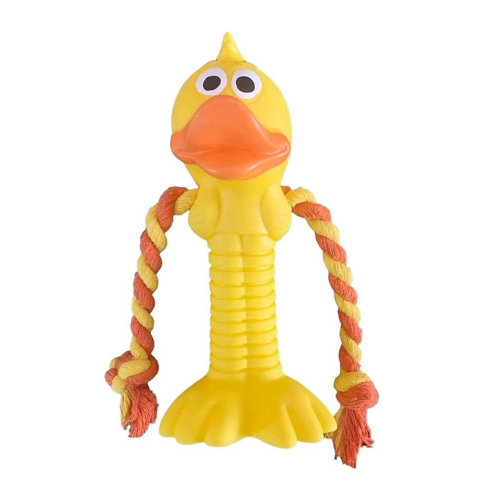 Brinquedo Pet Grows Caes Pato Maluco Com Corda Amarelo