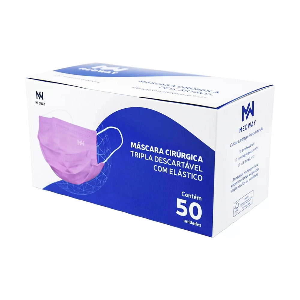 Mascara Cirurg Medway Tripla Rosa 50un