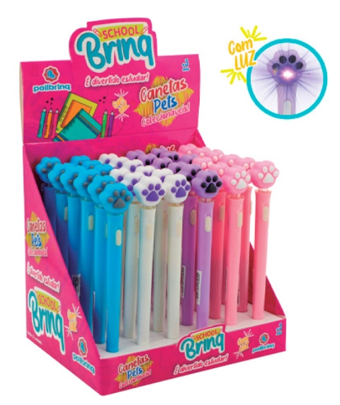 Caneta Esferografica Com Luz Patinha Scb32