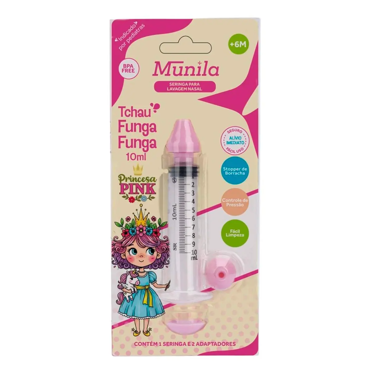 Adaptador De Seringa Para Lavagem Nasal Hello Kitty Munila Tchau Funga Funga