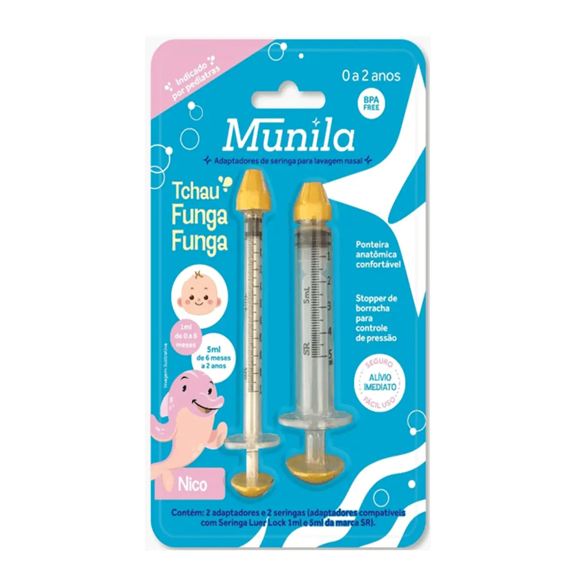 Adaptador Lavagem Nasal Munila Tchau Funga Funga Baby 0 A 2 Anos