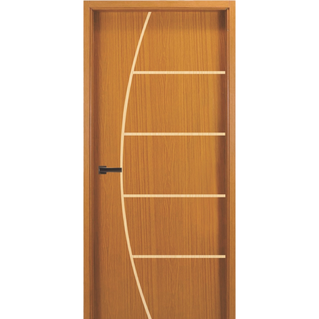 Porta Interna Frisada Mod 02 Cerejeira Com Furo Fechadura 2,10 X 0,60