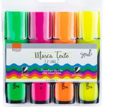 Marca Texto Fluorescente C/4