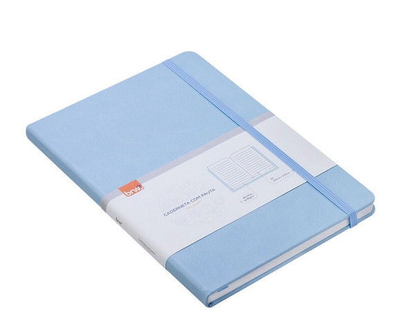 Notebook Caderneta Azul Pastel Pautado Ref Nb0006