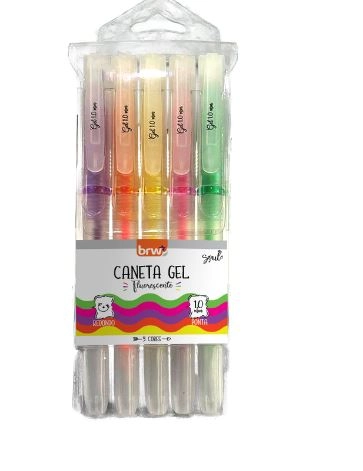Caneta Esferogrfica Gel Fluorescente 1
