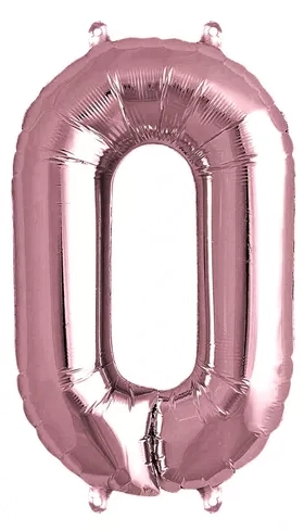 Balo Gigante Rose Nmero 0 Metalizado 80cm Partiu Festa Pea