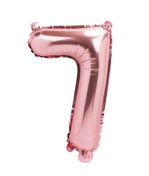 Balo Gigante Rose Nmero 7 Metalizado 80cm Partiu Festa Pea