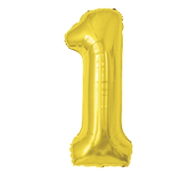 Balao Metalizado Numero 1 75cm Dourado P