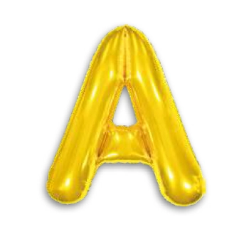 Balao 16 Metalizado Dourado 40cm Letra A