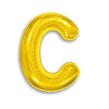 Balao 16 Metalizado Dourado 40cm Letra C