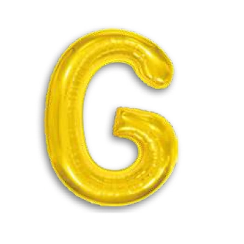 Balao 16 Metalizado Dourado 40cm Letra G