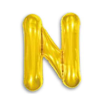 Balao 16 Metalizado Dourado 40cm Letra N