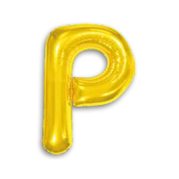 Balao 16 Metalizado Dourado 40cm Letra P