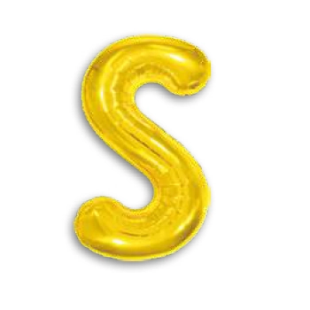 Balao 16 Metalizado Dourado 40cm Letra S