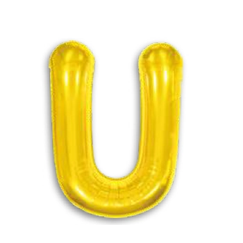 Balao 16 Metalizado Dourado 40cm Letra U