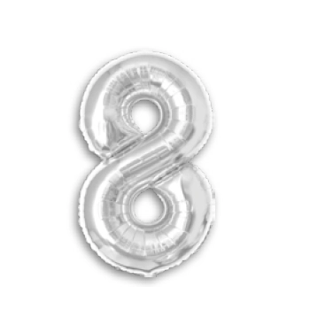 Balao 16 Metalizado Prata 40cm Numero 8