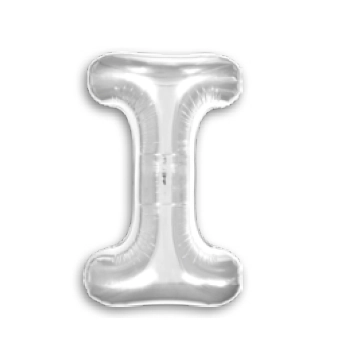 Balao 16 Metalizado Prata 40cm Letra I