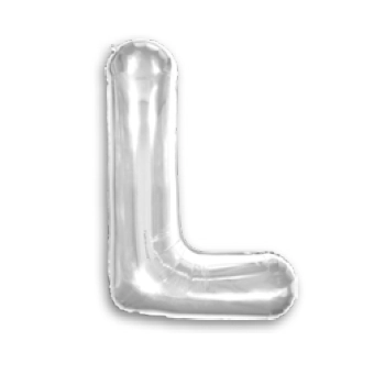 Balao 16 Metalizado Prata 40cm Letra L