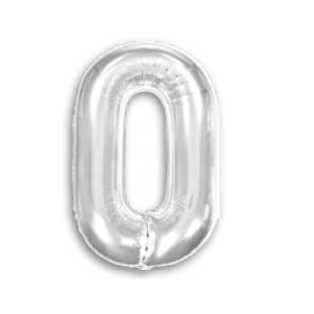 Balao 16 Metalizado Prata 40cm Letra O