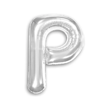 Balao 16 Metalizado Prata 40cm Letra P
