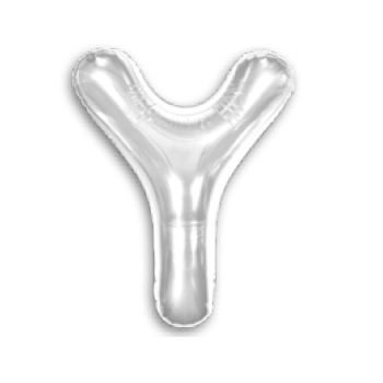 Balao 16 Metalizado Prata 40cm Letra Y