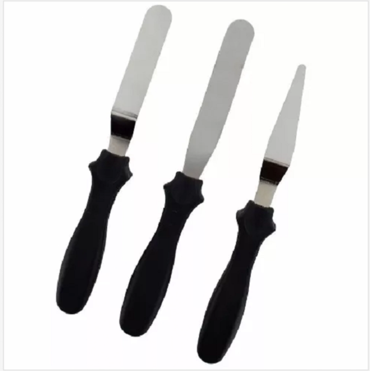 Conjunto C/3 Espatulas Inox Preto