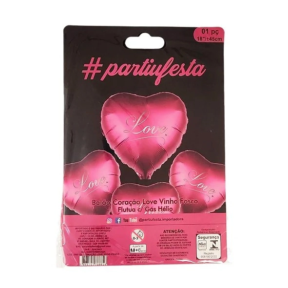 Paf123 Corao Love Vermelho Fosco 18 45 Cm