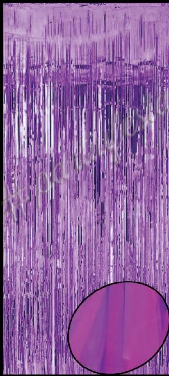 Cortina Metalizada 2x1m Roxo Neon
