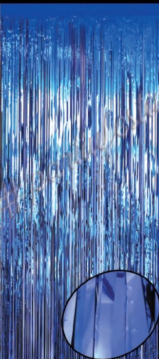 Cortina Metalizada 2x1m Azul Neon