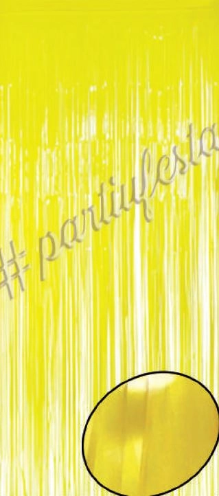Cortina Metalizada 2x1m Amarelo Neon