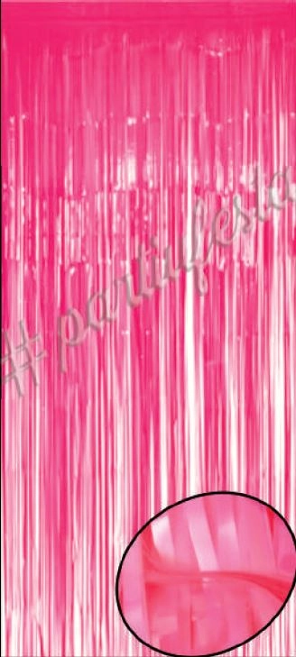Cortina Metalizada 2x1m Rosa Neon