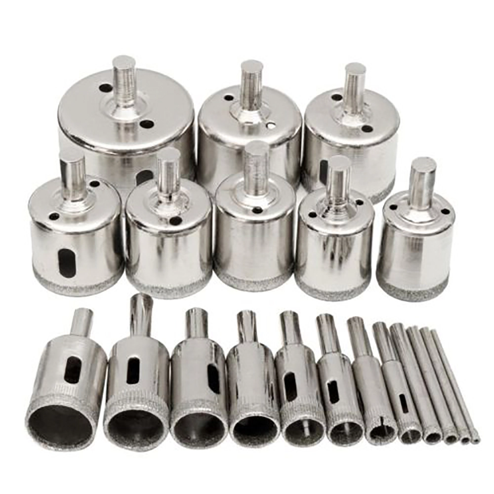 Kit 21 Brocas Diamantadas 6 A 60mm Fura Vidro Mármore Piso Cerâmica Granito