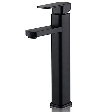 Torneira Monocomando Misturador 29cm Lorben Banheiro Quadrada Alta Preto Fosco