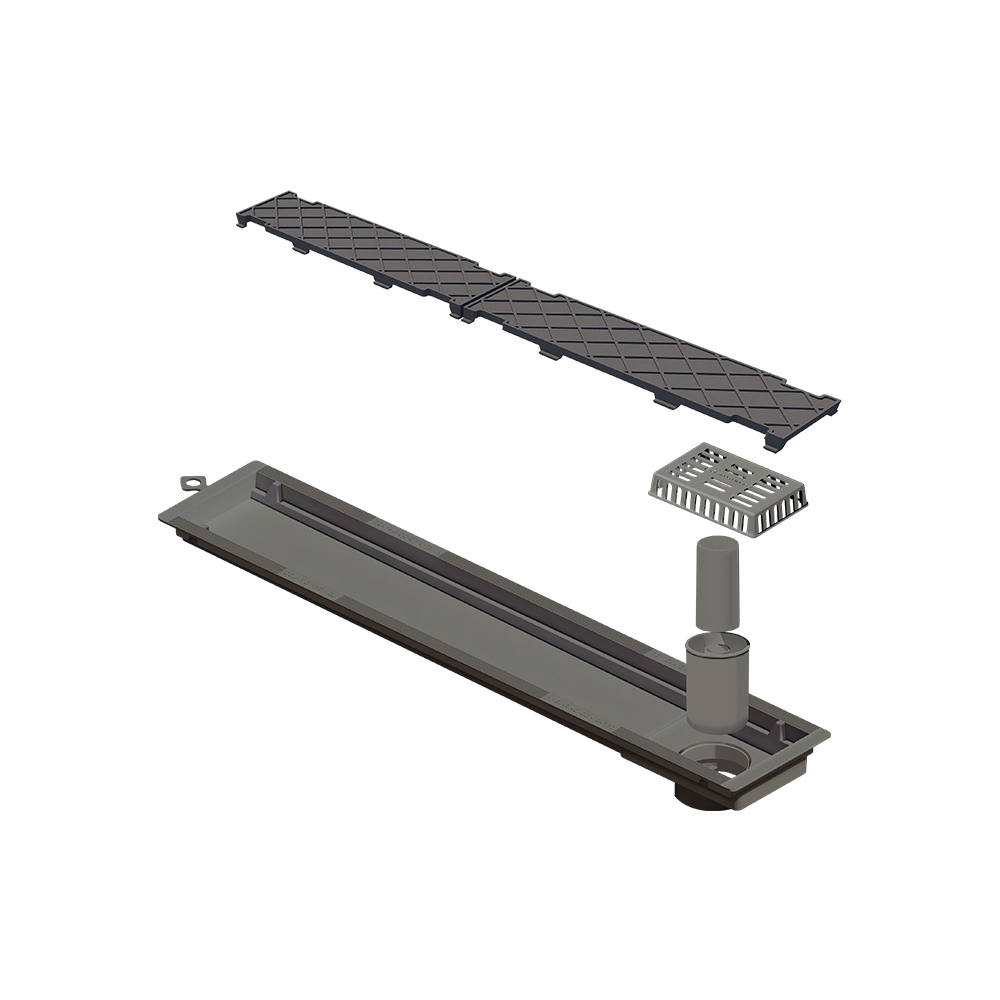 Ralo Linear Novii Sifonado 6086 50cm Saída Na Extremidade Com Tampa Oculta Oculta 6086